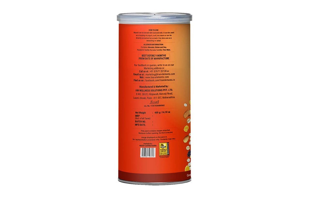 True Elements Muesli Fruits & Nuts   Jar  400 grams
